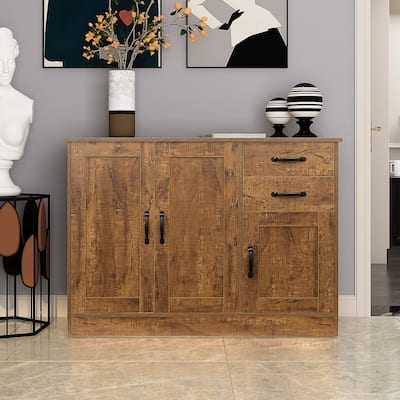 Modern Wood Buffet Sideboard With 2 Doors And 2 Drawers