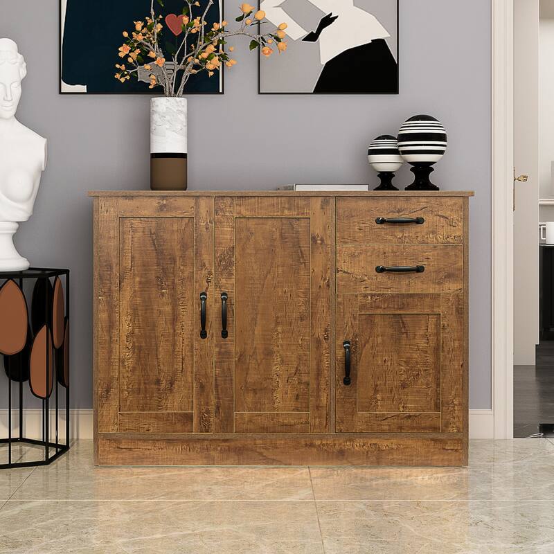 Modern Wood Buffet Sideboard with 2 doors&1 Storage and 2drawers