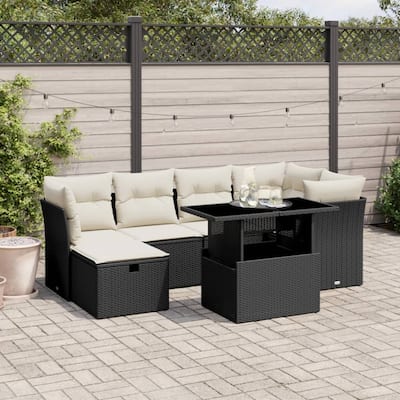 7 Piece Outdoor Sofa Set with Cushions - 21.7 x 39.4 x 28.7 in