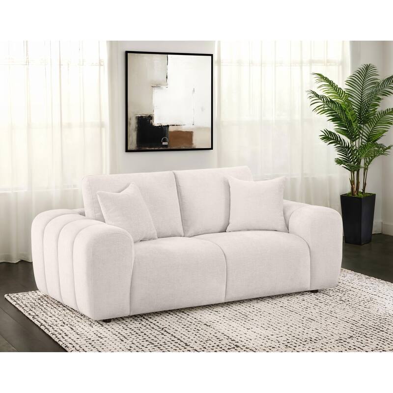 Burnett Chenille Upholstered Wide Arm Loveseat