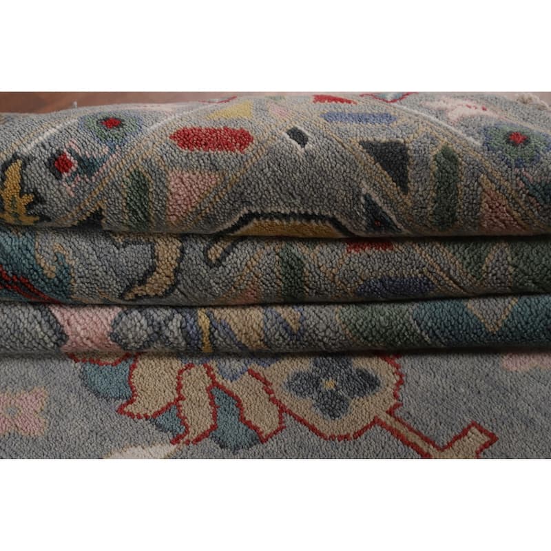 Floral Oushak Oriental Large Area Rug Handmade Wool Carpet - 12'2"x 14'9"