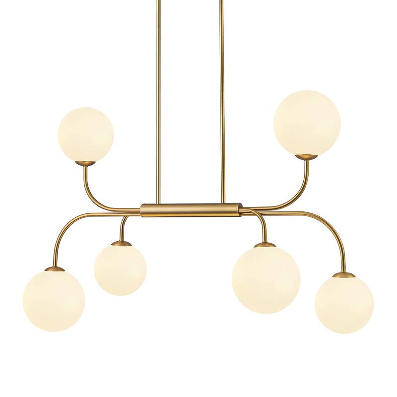 4/6-Light Glass Bubble Dimmable Sputnik Modern Linear Chandelier