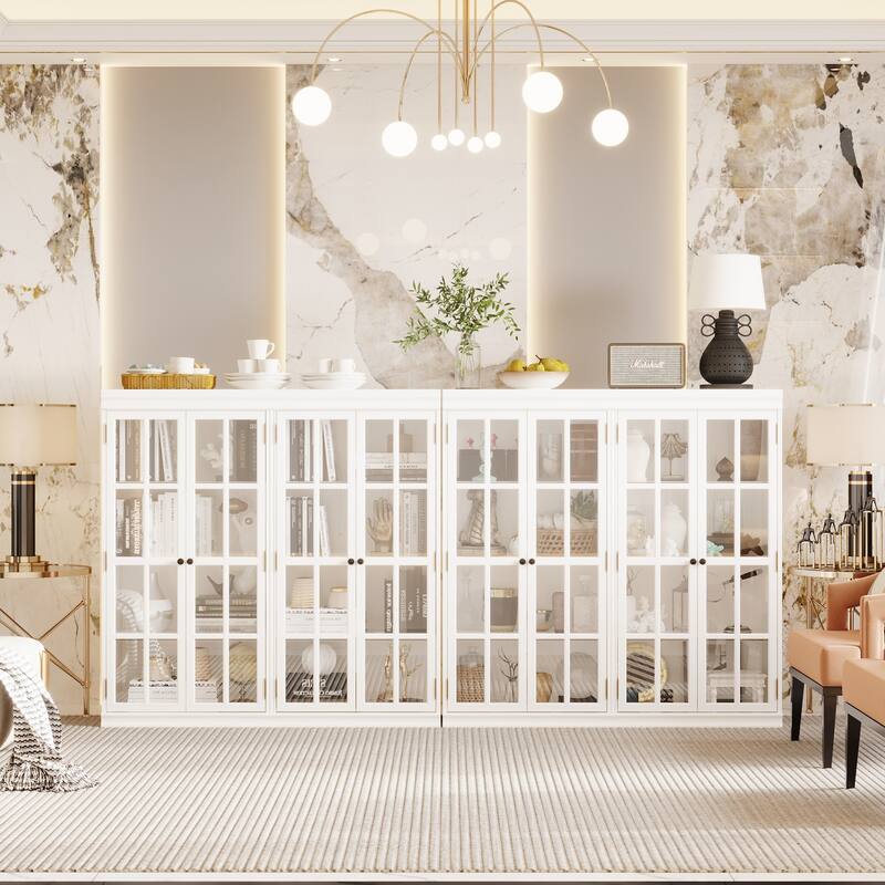 Sophisticated Storage Ensemble: Buffet Sideboard Bookshelf Cabinet