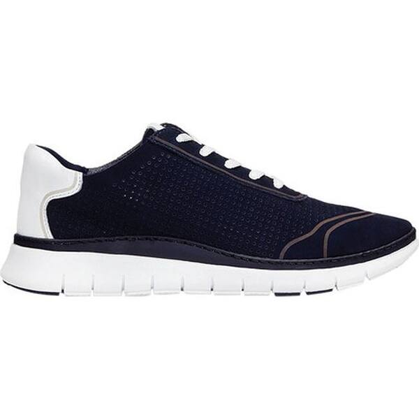 Shop Vionic Women S Riley Sneaker Navy Leather Nubuck Overstock