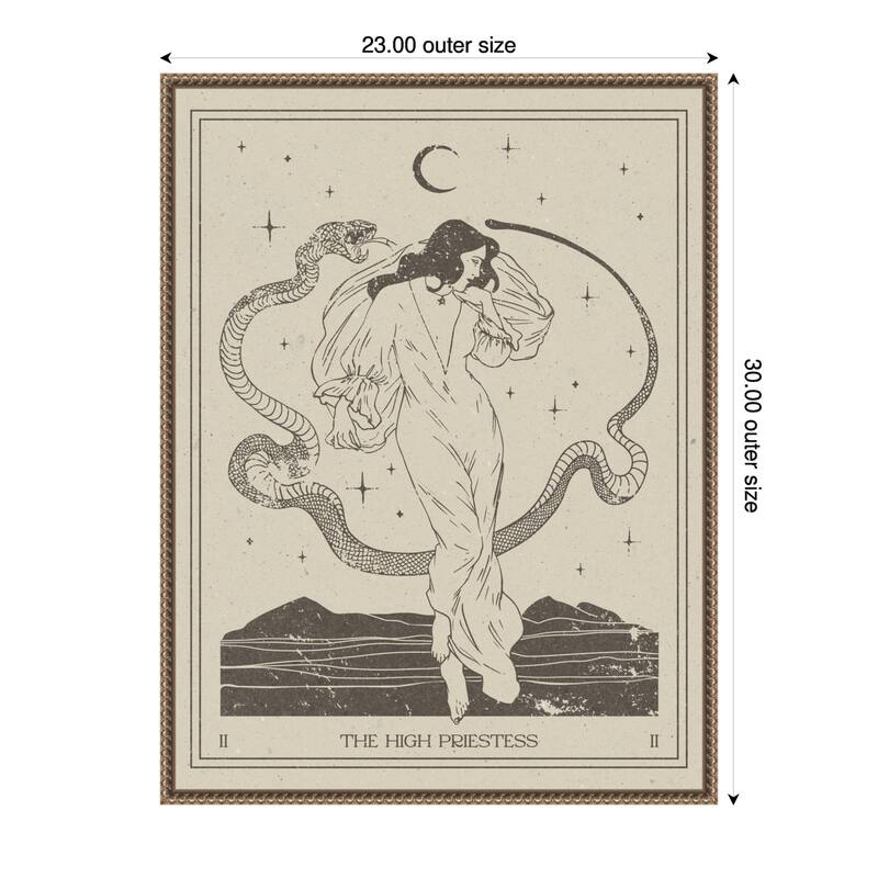 The High Priestess by Nktn Framed Canvas Wall Art Print - 23 x 30 in