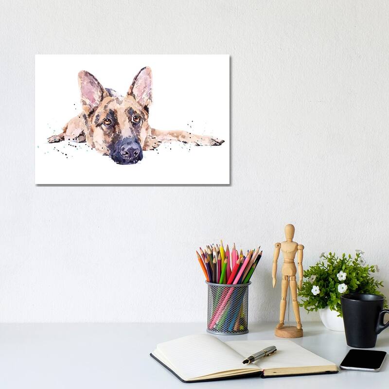 iCanvas "German Shepherd II" by EdsWatercolours Canvas Print - 8x12x0.75