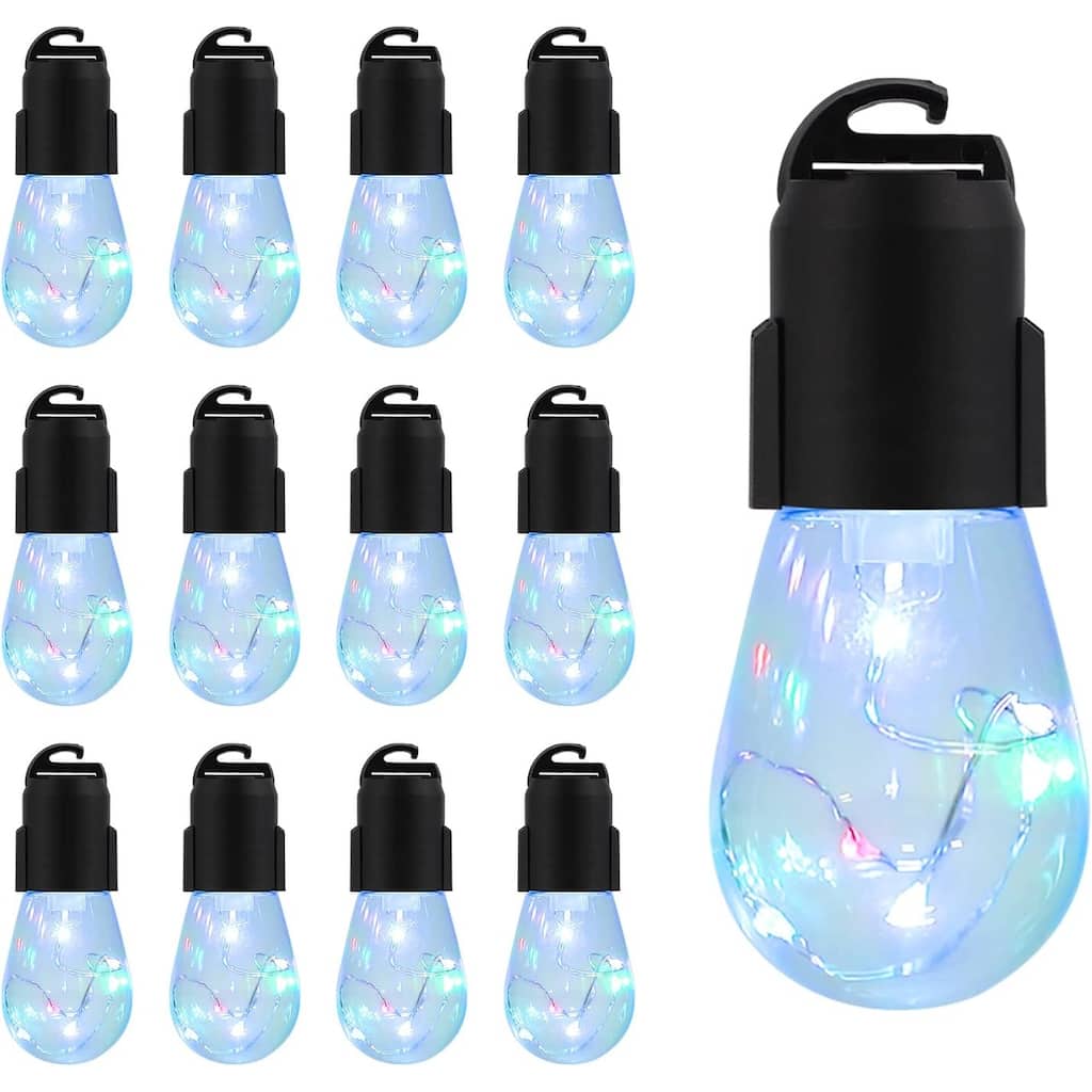 Hanging Tree Lights 12 Pack, 72 LEDs Waterproof Christmas Decoration Lights with Buckle - 12Pack