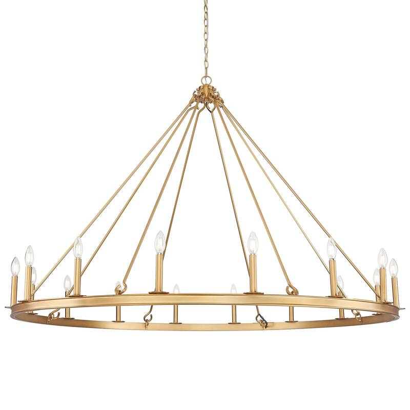 Z-Lite 482R-16R Barclay 16 Light 62" Wide Taper Candle Ring Chandelier - Rubbed Brass