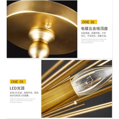 12-Light Dimmable Sci-fi Sputnik Chandelier (Gold)