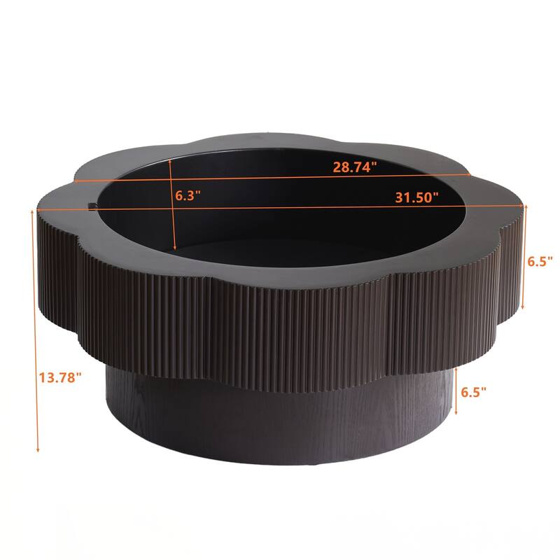 31.50"Modern Flower Shaped Coffee Table, Plum Blossom Shaped Coffee Table with Storage