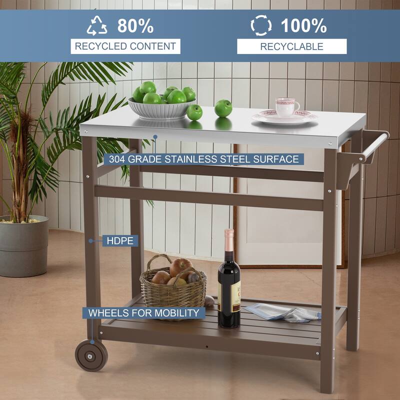 Multi-functional Outdoor Cart: Ideal for Pizza Ovens, Grilling, and Dining -RV carts
