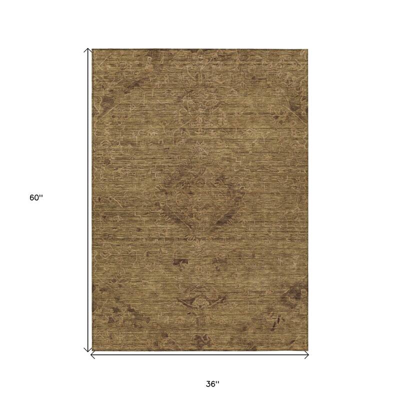 HomeRoots Floral Traditional Rectangle Outdoor Rug