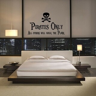 Pirates Only Boys Skull Vinyl Wall Decal Bedroom Home 15 quot x 23 quot Bed