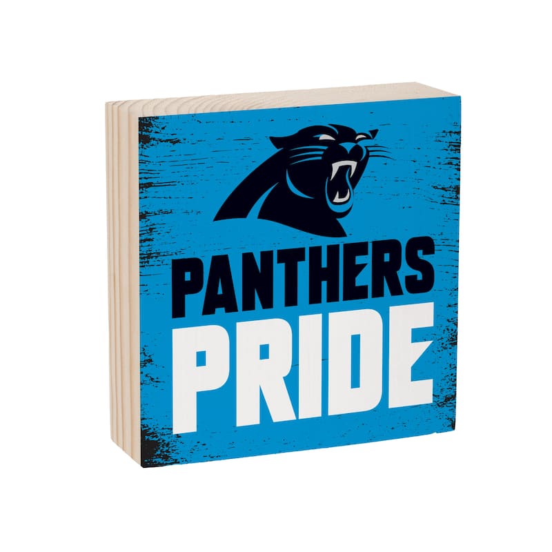 Carolina Panthers Wooden Tabletop Mantel Shelf Sign