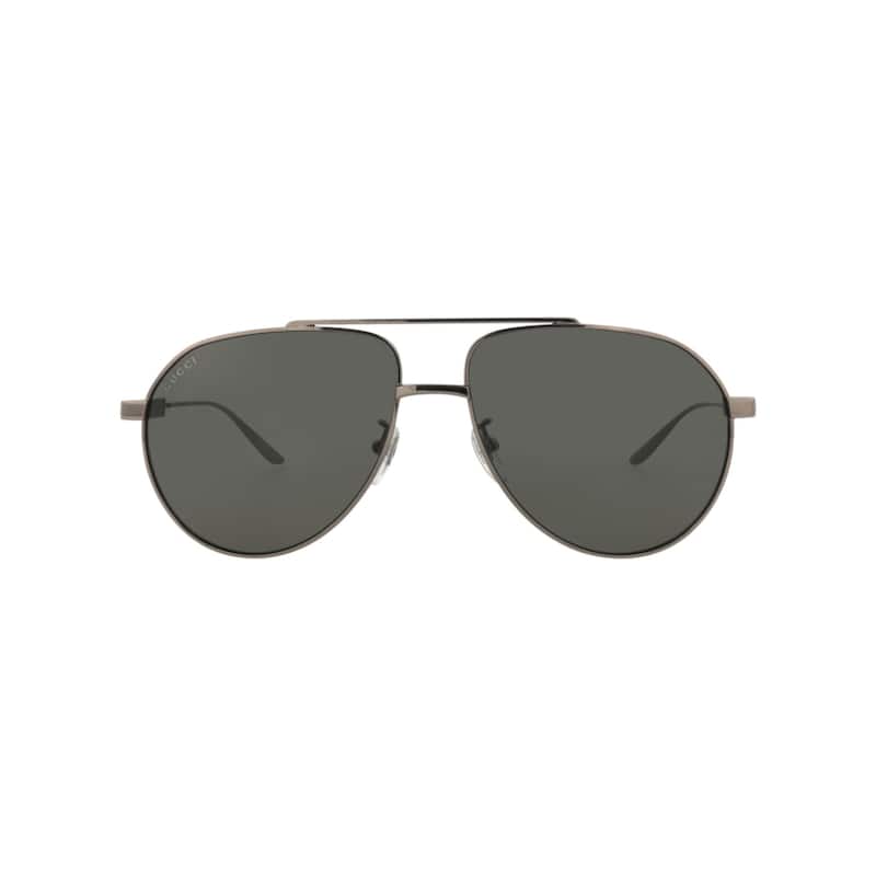 Gucci Aviator-Frame Metal Sunglasses - Ruthenium Ruthenium Grey - Grey - Grey Lens