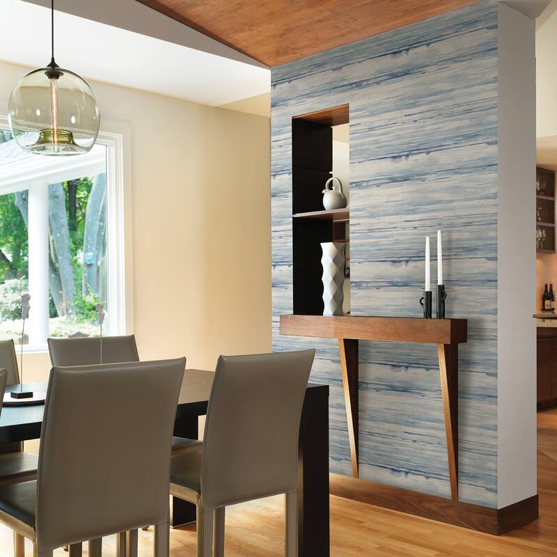 A-Street Prints Sandhurst Blue Abstract Stripe Wallpaper