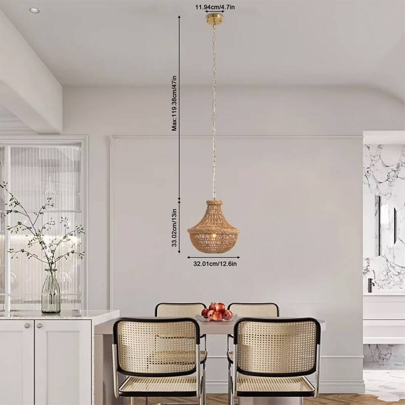 Woven Chandelier Country Chandelier Diameter Without Light Source - 12" x 60"