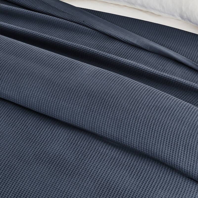 Luxurious 100% Cotton Soft Waffle Weave Knit Blanket
