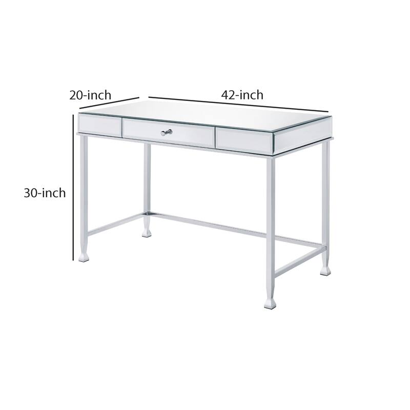 Rectangular Storage Writing Desk, White