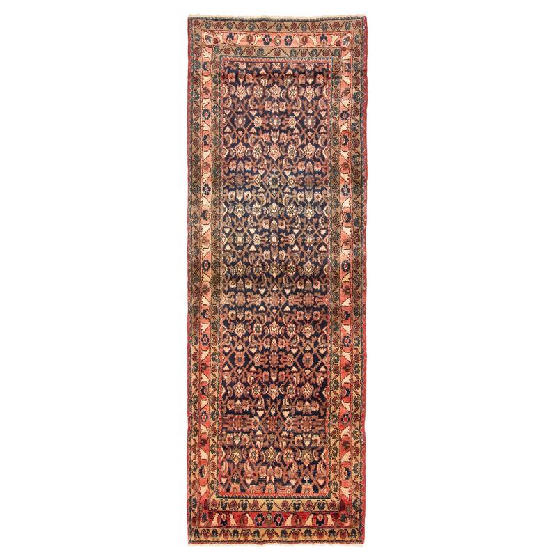 ECARPETGALLERY Hand-knotted Anadol Dark Navy Wool Rug - 3'1 x 9'8