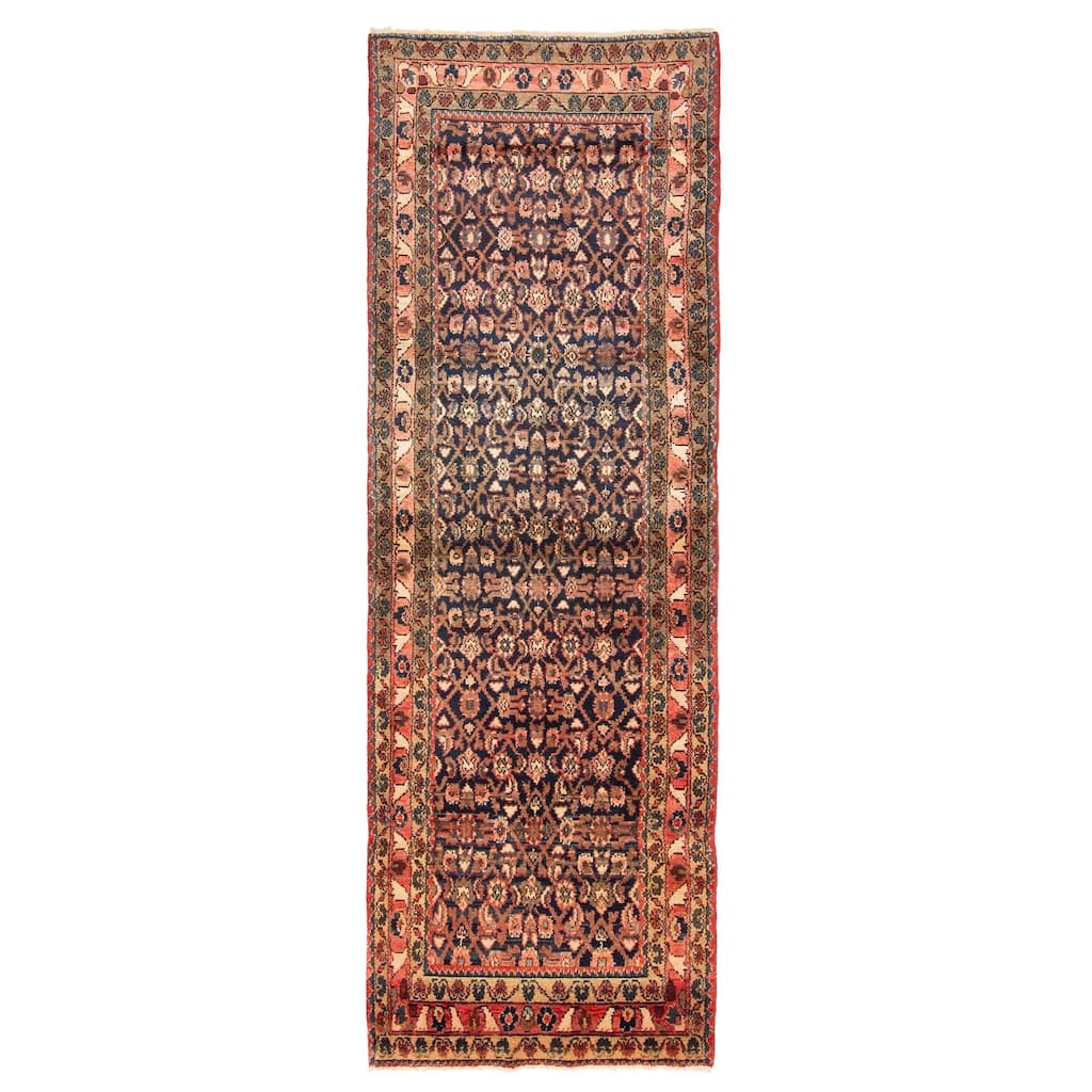 ECARPETGALLERY Hand-knotted Anadol Dark Navy Wool Rug - 3'1 x 9'8