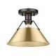 preview thumbnail 2 of 0, Yep by Golden Lighting Orwell 1-light Flush Mount in Matte Black and Brushed Champagne Brass shade