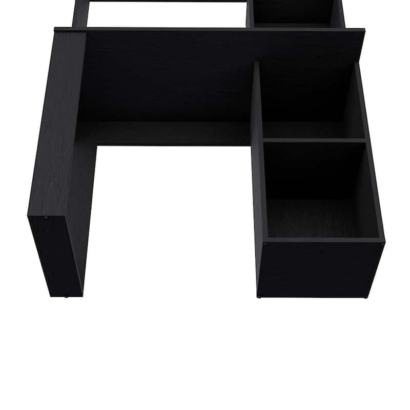 Palisades Computer Desk with Hutch and Storage Shelves White And Black
