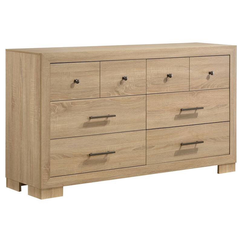 Arielle 6-drawer Bedroom Dresser with Mirror Light Oak - Dresser