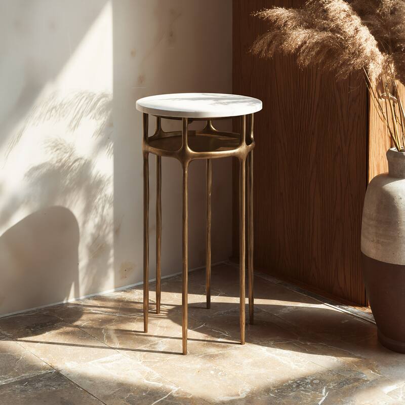 Bild Side Table White & Brass