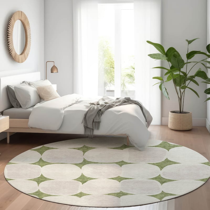 Machine Washable Indoor/ Outdoor Chantille Modern Puffy Rug
