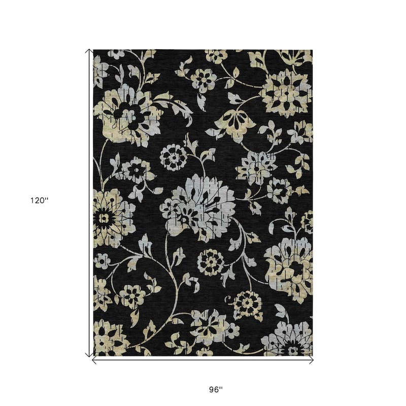 HomeRoots Floral Transitional Rectangle Outdoor Rug