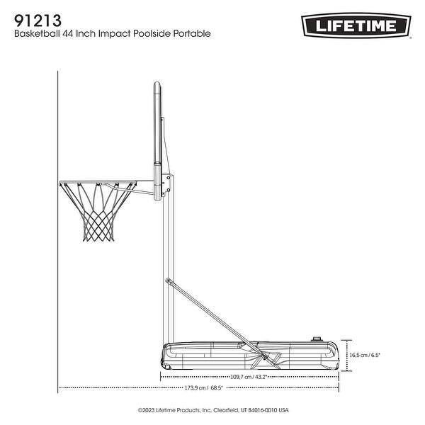 dimension image slide 0 of 2, Lifetime, Basketball 44-Inch Impact Poolside Portable - 44"