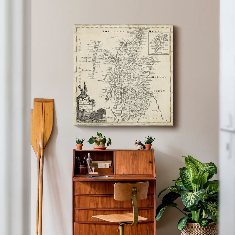 Map of Scotland -Premium Gallery Wrapped Canvas