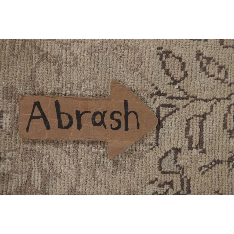 Hand Knotted Oriental 100% Wool Carpet Traditional Floral Beige & Ivories Tabriz Area Rug - 12' 7'' X 10' 2''