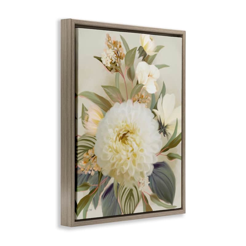 Stupell Elegant Dahlia Bundle Framed Floater Canvas Wall Art Design By House Fenway