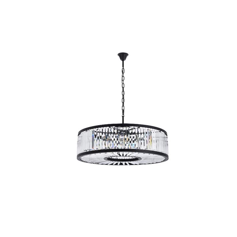 Royce Edge 10-Light Matte Black Chandelier