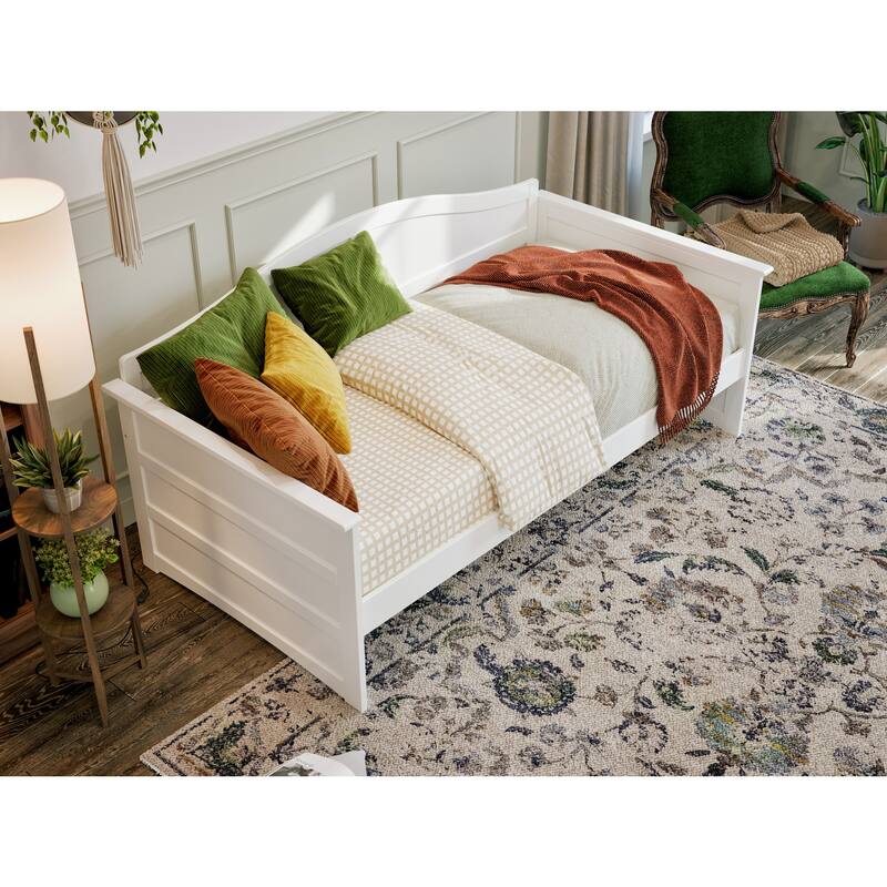 Oasis Twin Daybed - White Wood Frame, Modern Design, Durable Lounging Bed