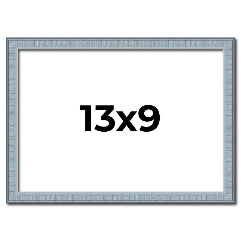 13x9 Frame Rustic Sky Blue Solid Wood Picture Frame | 0.75 Inch
