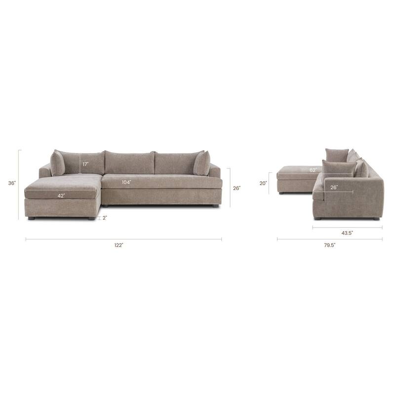 Poly & Bark Milo Left-facing Sleeper Sectional