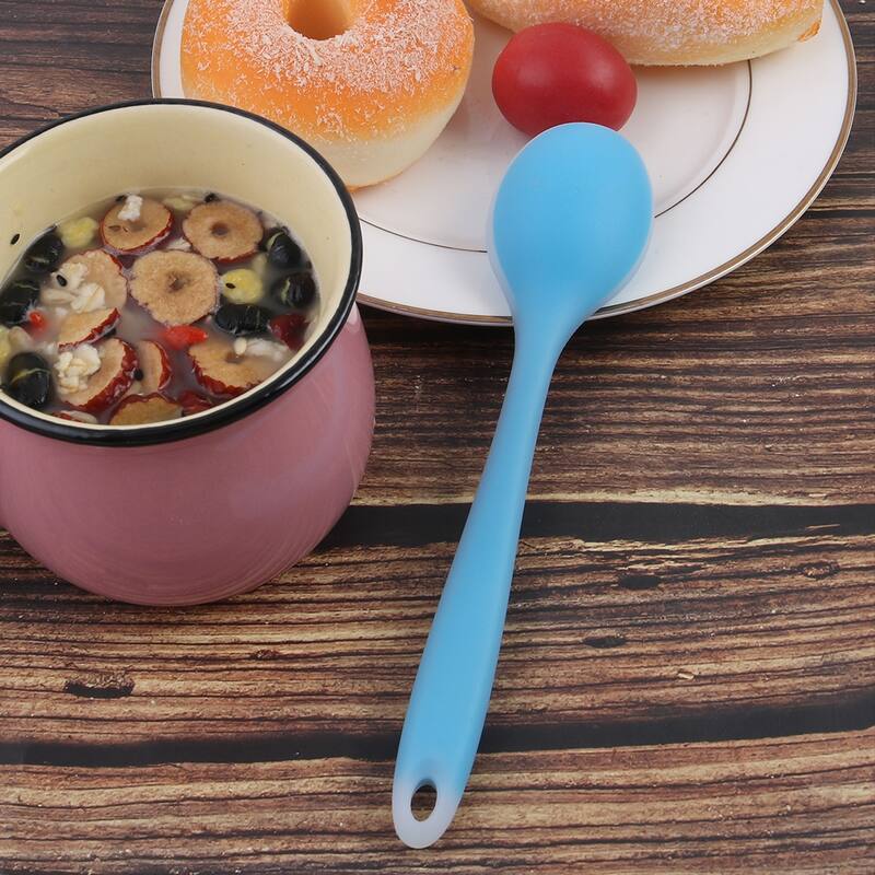 Silicone Dinner Dessert Spoon Serving Eating Utensil - 7.9" x 1.8"(L*W)