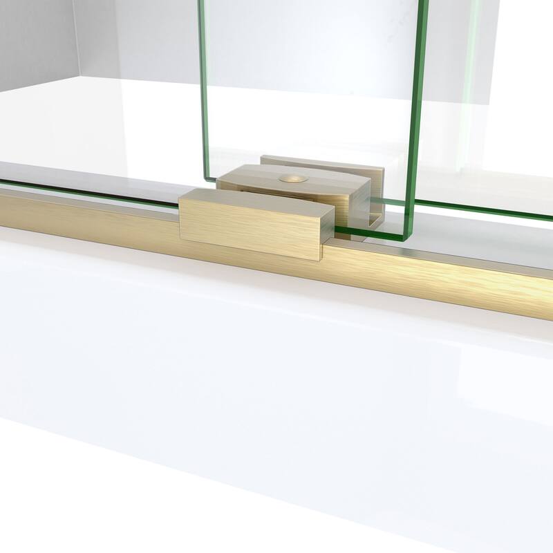 DreamLine Sapphire-V 56 - 60 in. W x 62 in. H Bypass Tub Door in Brushed Gold and Clear Glass