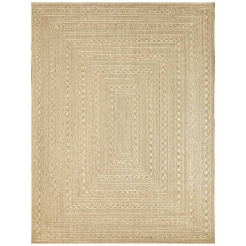 Nourison Tulum Indoor/Outdoor Geometric Area Rug - 9' x 12' - Taupe/Ivory