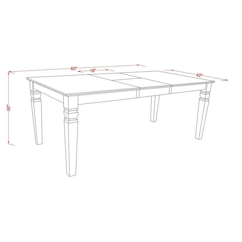 East West Furniture Dinette Set Includes a Rectangle Wooden Table and Upholstered Chairs, Linen White (Pieces Options)