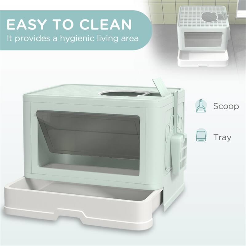 Fully Enclosed Cat Litter Box - 19" L x 15" W x 14.25" H