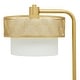 preview thumbnail 8 of 8, Celia River of Goods Painted Gold Metal 62.25-Inch Floor Lamp with Painted Gold Metal and White Fabric Drum Shade