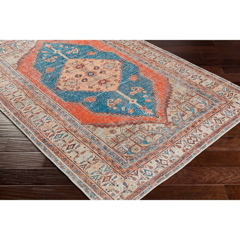 Livabliss Alaiya Traditional Medallion Machine Washable Area Rug