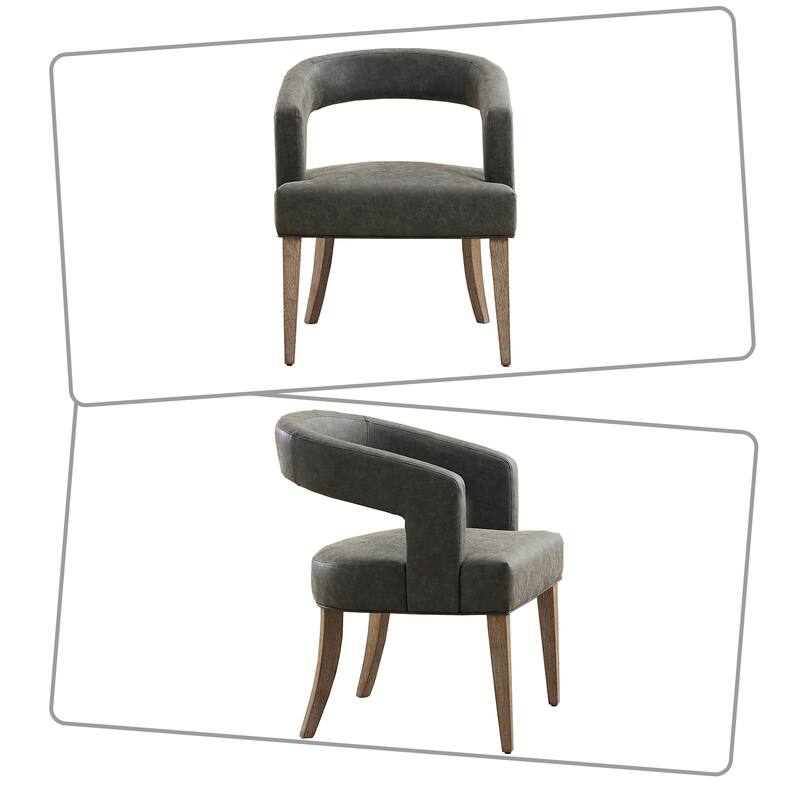 Modern minimalist upholstered reception chair dining chair with wooden legs