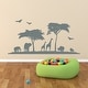 preview thumbnail 7 of 15, Safari Nursery Wall Decal Nature Wall Decor. 22 tall x 46 wide inches - Grey