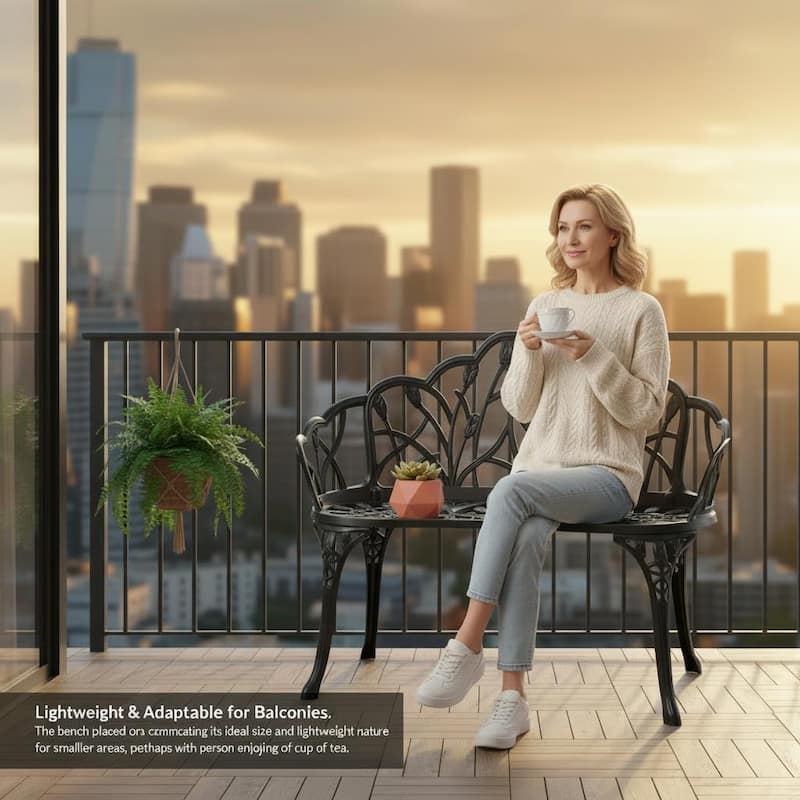 Sleek Aluminum Outdoor Loveseat for Modern Patios