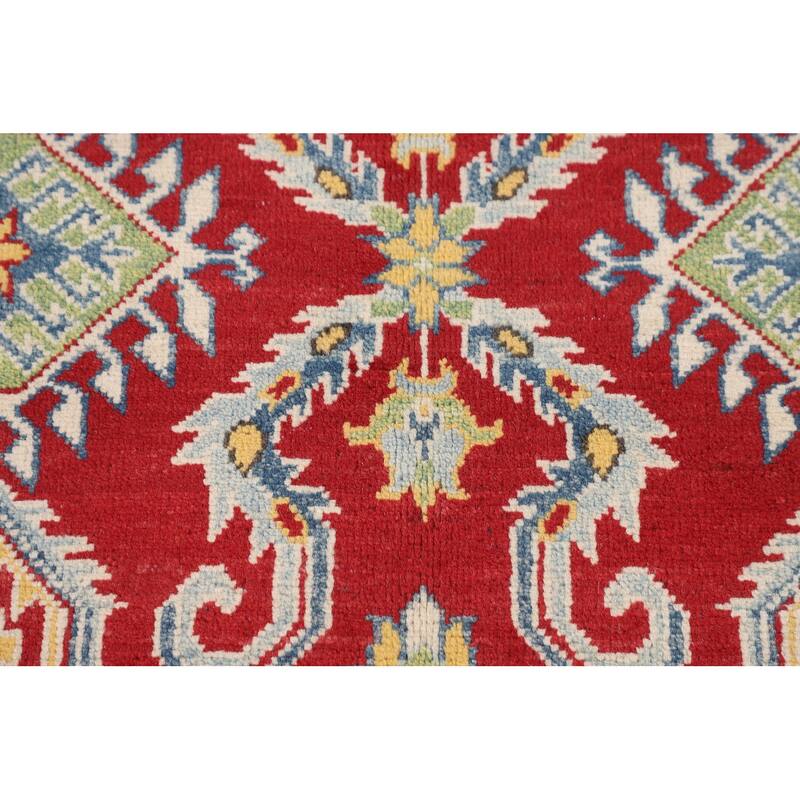 Red Kazak Oriental Area Rug Handmade Foyer Wool Carpet - 5'0" x 7'3"